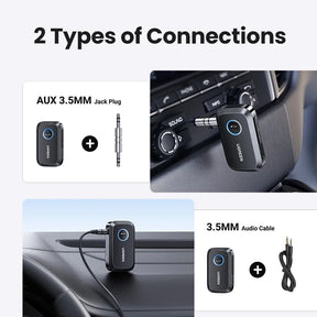 Bluetooth Car Receiver Adapter 3.5mm AUX Jacks for Car Speakers Audio Music Receiver