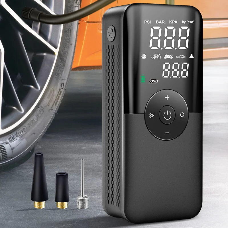 Rechargeable Air Pump Tire Inflator Portable Compressor Digital Cordless Car Tyre Inflator